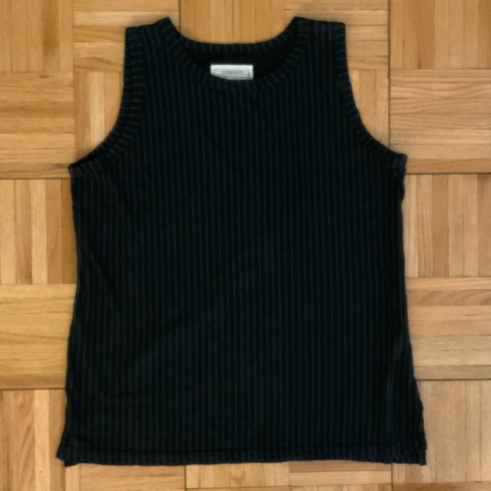 Current/Elliot Stripe Tank Top Pinstripe Shirt One-of-a-kind Sample Oversized